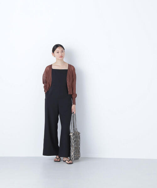 NATURAL BEAUTY BASIC(ナチュラルビューティーベーシック)の「◇【THINK NATURAL】バックオープンキャミオールインワン(つなぎ/オールインワン・レディース・ベージュ/ブラック・MEDIUM/P/S)」の11枚目の写真