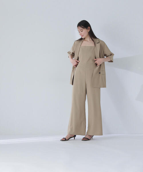 NATURAL BEAUTY BASIC(ナチュラルビューティーベーシック)の「◇【THINK NATURAL】バックオープンキャミオールインワン(つなぎ/オールインワン・レディース・ベージュ/ブラック・MEDIUM/P/S)」の15枚目の写真