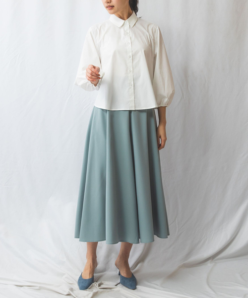 NARACAMICIE(ナラカミーチェ)の「【NARACAMICIE】バックフリル七分袖ブラウス(シャツ/ブラウス・レディース・ネイビー/ホワイト・M/L/S/XL)」の17枚目の写真