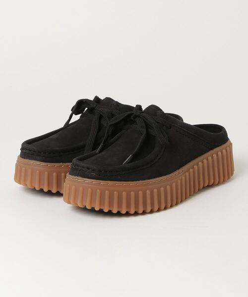 Clarks（クラークス）の「クラークス Torhill Mule トーヒルミュール（モカシン/デッキシューズ・レディース・ブラック系その他/グレー系カモフラージュ・55/35/40/45/50/30）」の2枚目の写真