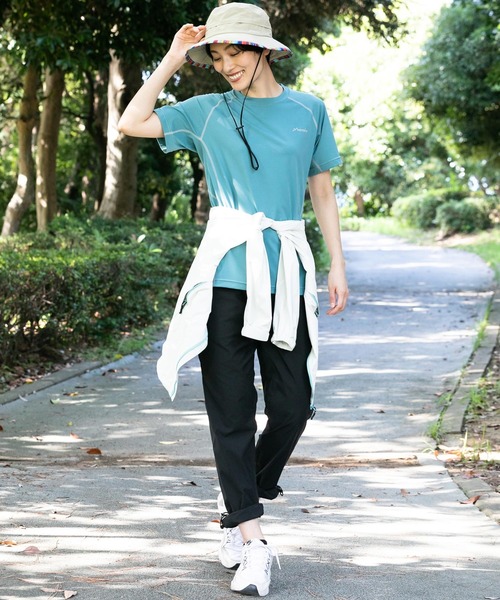 phenix outdoor(フェニックスアウトドア)の「phenix OUTDOOR(フェニックスアウトドア) レディース ライン柄 クルーネック半袖Tシャツ (吸水速乾 / 通気性)(Tシャツ/カットソー・レディース・ピンク/レモンイエロー/チャコールグレー/ブルーグリーン・XL/L/M/S)」の17枚目の写真