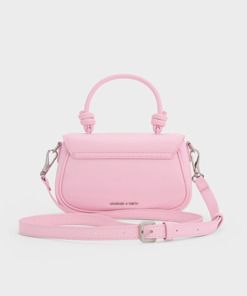 CHARLES & KEITH◆Sammie ノットハンドルフロントフラップバッグ CHARLES & KEITH◇Sammie ノットハンドルフロントフラップバッグ