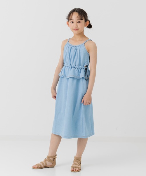 JAM & LINK（ジャムアンドリンク）の「ダンガリーワンピース（ワンピース・キッズ・サックスブルー/ブルー・160cm/150cm/140cm/130cm/120cm/110cm）」の2枚目の写真