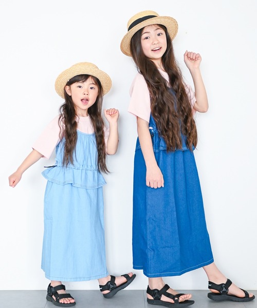 JAM & LINK（ジャムアンドリンク）の「ダンガリーワンピース（ワンピース・キッズ・サックスブルー/ブルー・160cm/150cm/140cm/130cm/120cm/110cm）」の21枚目の写真