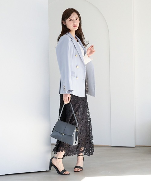 Andemiu（アンデミュウ）の「カットワークレースフレアスカート325592（スカート・レディース・ブラック/オフホワイト/ブルー・FREE）」の5枚目の写真