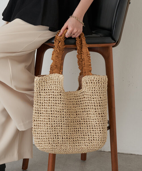 Jena espace merveilleux（ジェナ　エスパスメルヴェイユ）の「フリルハンドルトートバッグ（トートバッグ・レディース・ブラック/ベージュ・FREE）」の9枚目の写真