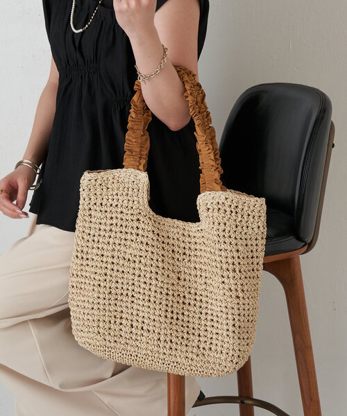 Jena espace merveilleux（ジェナ　エスパスメルヴェイユ）の「フリルハンドルトートバッグ（トートバッグ・レディース・ブラック/ベージュ・FREE）」の10枚目の写真