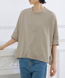 Tシャツ レディース 夏 春 半袖 五分袖 シャツ カットソー カジュアル トップス 大きいサイズ 大きめ ゆったり 無地 シンプル クルーネック 20代 30代 40代 50代 60代 綿100% コットン100% 涼しい 春夏