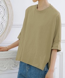 Tシャツ レディース 夏 春 半袖 五分袖 シャツ カットソー カジュアル トップス 大きいサイズ 大きめ ゆったり 無地 シンプル クルーネック 20代 30代 40代 50代 60代 綿100% コットン100% 涼しい 春夏