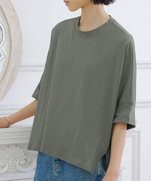 Tシャツ レディース 夏 春 半袖 五分袖 シャツ カットソー カジュアル トップス 大きいサイズ 大きめ ゆったり 無地 シンプル クルーネック 20代 30代 40代 50代 60代 綿100% コットン100% 涼しい 春夏