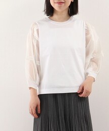 MICO COULIER | シルケット×シアースリーブ プルオーバーカットソー(Tシャツ/カットソー)