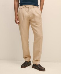 BROOKS BROTHERS | リネン/コットン プリーテッド ワイドパンツ PLT(その他パンツ)