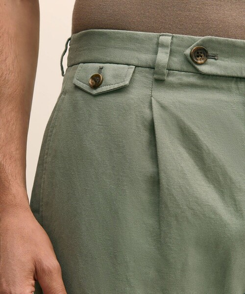 BROOKS BROTHERS（ブルックスブラザーズ）の「リネン／コットン　プリーテッド　ワイドパンツ　PLT（その他パンツ・メンズ・モスグリーン/ベージュ・38inch/37inch/36inch/34inch/32inch/31inch/30inch/35inch/33inch）」の5枚目の写真