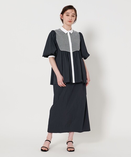 UNITED ARROWS｜エンブロイダリー ショートスリーブ ブラウス