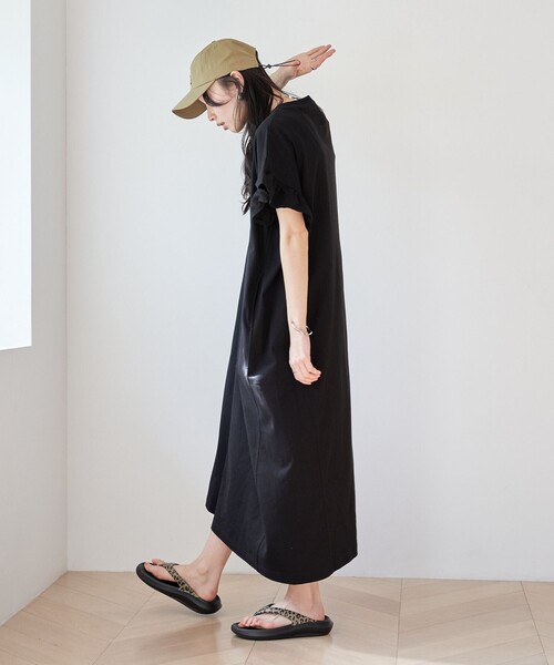 coen(コーエン)の「エマール検証済み【UVカット・接触冷感】WELLTECT USA フリルワンピース(ワンピース・レディース・ネイビー/ブラック/ダークブラウン・FREE)」の6枚目の写真