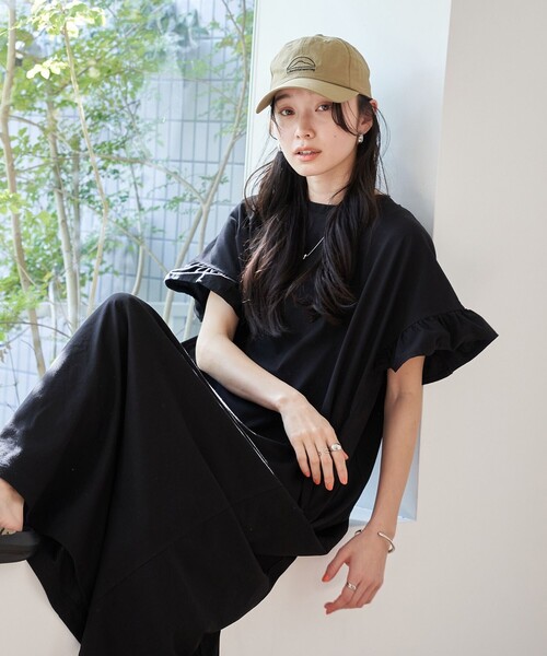 coen(コーエン)の「エマール検証済み【UVカット・接触冷感】WELLTECT USA フリルワンピース(ワンピース・レディース・ネイビー/ブラック/ダークブラウン・FREE)」の8枚目の写真