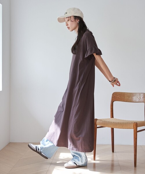 coen(コーエン)の「エマール検証済み【UVカット・接触冷感】WELLTECT USA フリルワンピース(ワンピース・レディース・ネイビー/ブラック/ダークブラウン・FREE)」の10枚目の写真