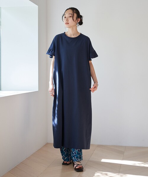 coen(コーエン)の「エマール検証済み【UVカット・接触冷感】WELLTECT USA フリルワンピース(ワンピース・レディース・ネイビー/ブラック/ダークブラウン・FREE)」の14枚目の写真