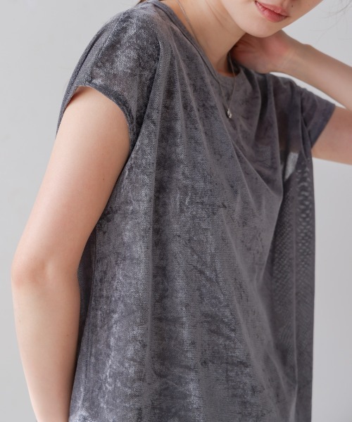 シアーベロアフレンチスリーブカットソー（Tシャツ/カットソー