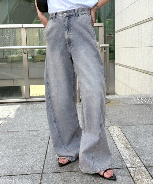 セール】【NOGLE/ノグル】ケミカルラインバギーデニム（デニムパンツ