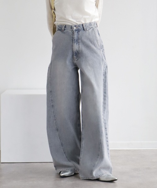 NOGLE（ノグル）の「【NOGLE/ノグル】ケミカルラインバギーデニム（デニムパンツ・レディース・ライトブルー/ブラック/ブルー系その他・S/M）」の19枚目の写真