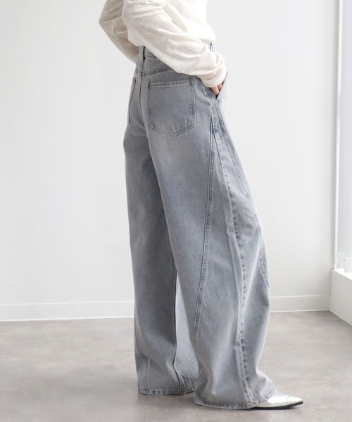 NOGLE（ノグル）の「【NOGLE/ノグル】ケミカルラインバギーデニム（デニムパンツ・レディース・ライトブルー/ブラック/ブルー系その他・S/M）」の22枚目の写真