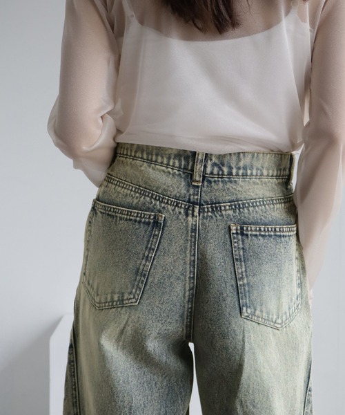 NOGLE（ノグル）の「【NOGLE/ノグル】ケミカルラインバギーデニム（デニムパンツ・レディース・ライトブルー/ブラック/ブルー系その他・S/M）」の14枚目の写真