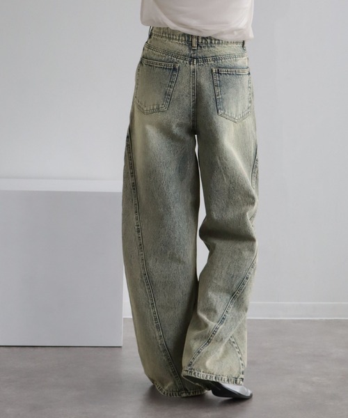 NOGLE（ノグル）の「【NOGLE/ノグル】ケミカルラインバギーデニム（デニムパンツ・レディース・ライトブルー/ブラック/ブルー系その他・S/M）」の8枚目の写真