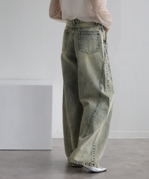 NOGLE（ノグル）の「【NOGLE/ノグル】ケミカルラインバギーデニム（デニムパンツ・レディース・ライトブルー/ブラック/ブルー系その他・S/M）」の12枚目の写真