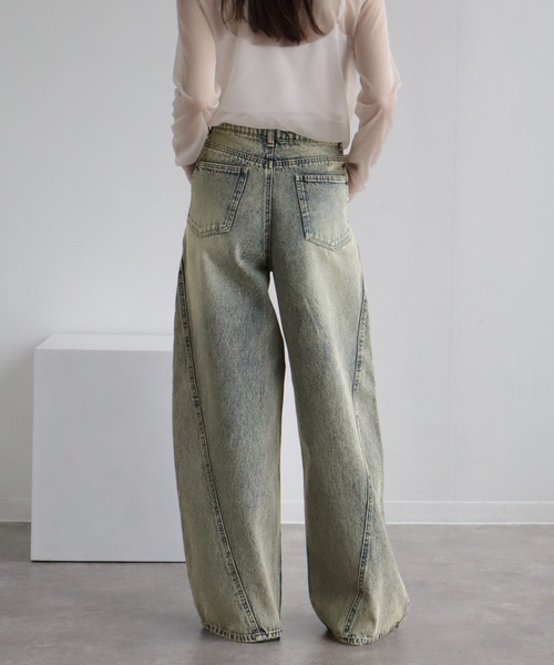 NOGLE（ノグル）の「【NOGLE/ノグル】ケミカルラインバギーデニム（デニムパンツ・レディース・ライトブルー/ブラック/ブルー系その他・S/M）」の13枚目の写真