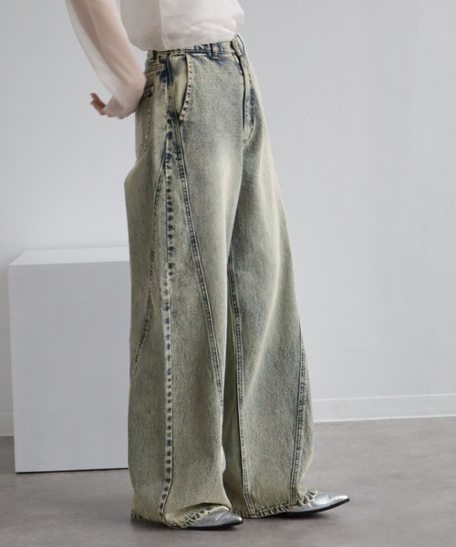 NOGLE（ノグル）の「【NOGLE/ノグル】ケミカルラインバギーデニム（デニムパンツ・レディース・ライトブルー/ブラック/ブルー系その他・S/M）」の7枚目の写真