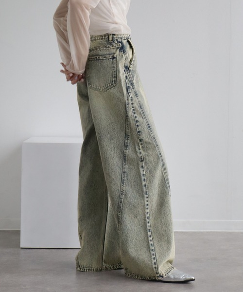 NOGLE（ノグル）の「【NOGLE/ノグル】ケミカルラインバギーデニム（デニムパンツ・レディース・ライトブルー/ブラック/ブルー系その他・S/M）」の11枚目の写真