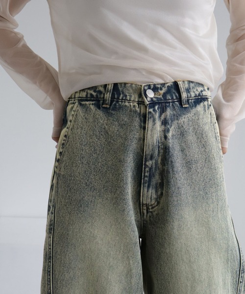 NOGLE（ノグル）の「【NOGLE/ノグル】ケミカルラインバギーデニム（デニムパンツ・レディース・ライトブルー/ブラック/ブルー系その他・S/M）」の9枚目の写真