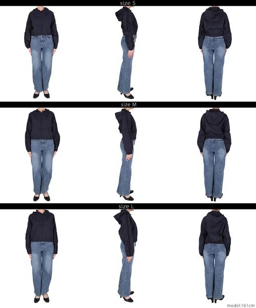 coca(coca)(コカ)の「ナイロンクロップドアウター(ブルゾン・レディース・ホワイト/ネイビー・S/M/L)」の14枚目の写真