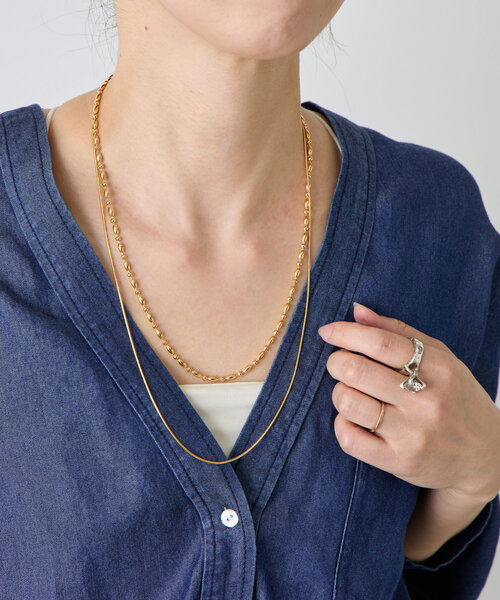 Jena espace merveilleux(ジェナ エスパスメルヴェイユ)の「ボールチェーン2連ネックレス(リング・レディース・シルバー/ゴールド・FREE)」の8枚目の写真