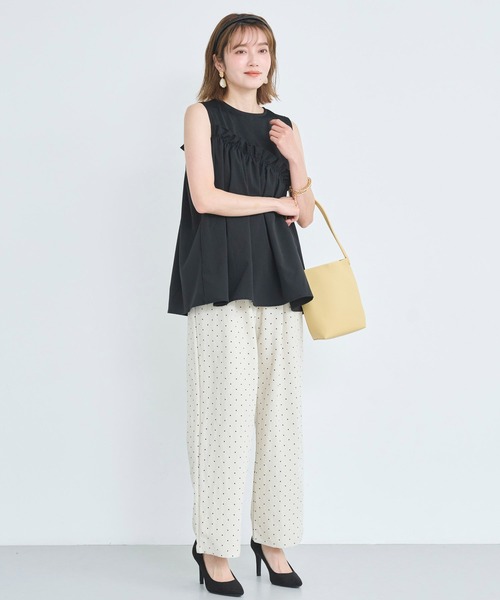 tシャツ アシメフリルギャザーノースリトップス レディース セール】アシメフリルギャザーノースリトップス（Tシャツ