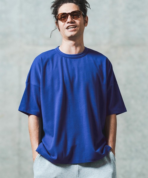 GLIMCLAP（グリムクラップ）の「mt9699- Cordlane fraise fabric boxy silhouette T-shirt Tシャツ（Tシャツ/カットソー・メンズ・ブラック/ブルー/ホワイト/レッド・S/M/L）」の5枚目の写真