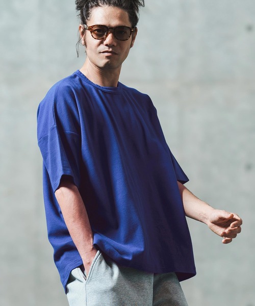 GLIMCLAP（グリムクラップ）の「mt9699- Cordlane fraise fabric boxy silhouette T-shirt Tシャツ（Tシャツ/カットソー・メンズ・ブラック/ブルー/ホワイト/レッド・S/M/L）」の7枚目の写真