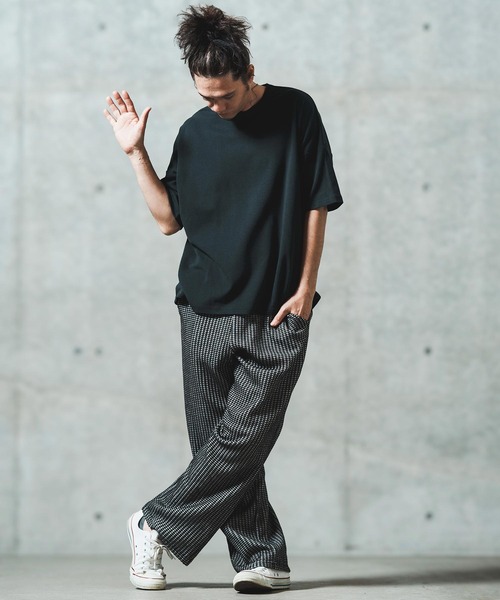 GLIMCLAP（グリムクラップ）の「mt9699- Cordlane fraise fabric boxy silhouette T-shirt Tシャツ（Tシャツ/カットソー・メンズ・ブラック/ブルー/ホワイト/レッド・S/M/L）」の15枚目の写真