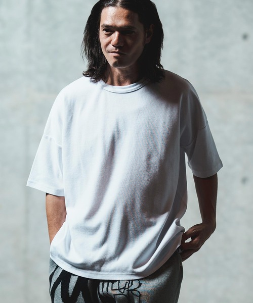 GLIMCLAP（グリムクラップ）の「mt9699- Cordlane fraise fabric boxy silhouette T-shirt Tシャツ（Tシャツ/カットソー・メンズ・ブラック/ブルー/ホワイト/レッド・S/M/L）」の22枚目の写真