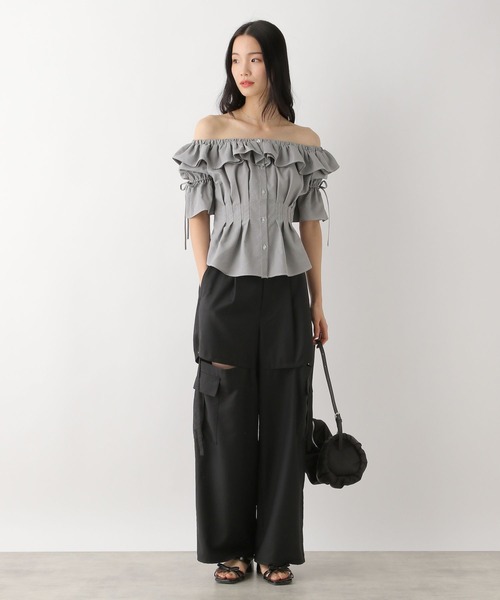 Heather サイドスリットデザインパンツ 黒 Heather｜サイドスリットデザインパンツ | Rakuten Fashion(楽天
