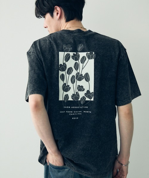 「オリジナリティ。」ピグメント加工ダブルレイヤーデザインプリントTシャツ／Pigment-Dyed Double-Layered Design Print T-Shirt co1010002 main image 1