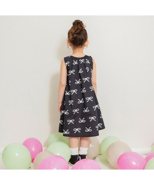 BREEZE（ブリーズ）の「【リンク/ジュニア対応】ソウガラフレアワンピース（ワンピース・キッズ・ブルー/ピンク/ブラック/アイボリー・80/90/100/110/120/130/140）」の6枚目の写真