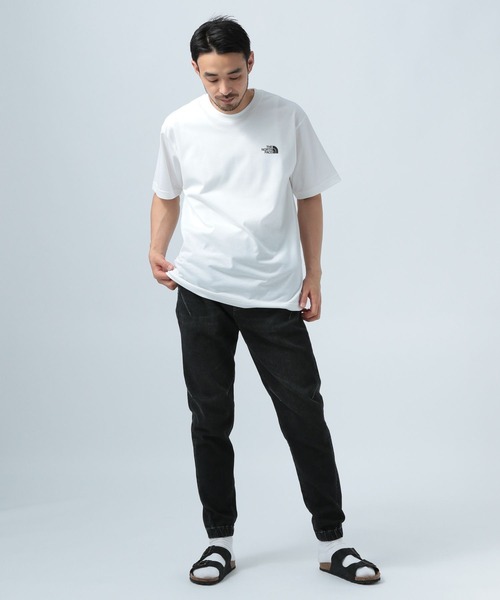 ひろぽんザノースフェイス　地域名Tシャツ 横浜　白黒グレー 人气 THE NORTH FACE(ザ・ノース・フェイス)】バンダナ柄スクエアロゴ