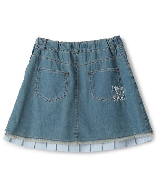 pom ponette junior(ポンポネットジュニア)の「インナーパンツつきレイヤードデニムスカート(スカート・キッズ・ダークブルー/ライトブルー・L:160cm/M:150cm/S:140cm/LL(165cm))」の3枚目の写真