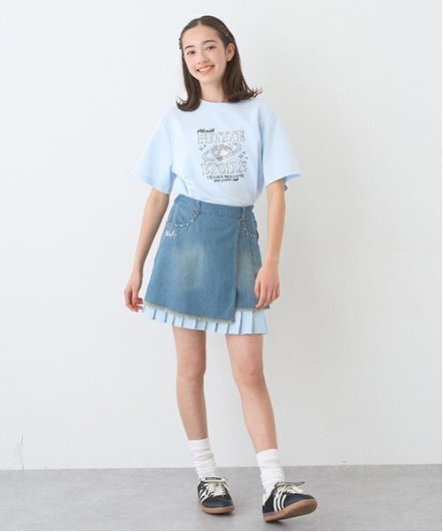 pom ponette junior(ポンポネットジュニア)の「インナーパンツつきレイヤードデニムスカート(スカート・キッズ・ダークブルー/ライトブルー・L:160cm/M:150cm/S:140cm/LL(165cm))」の20枚目の写真