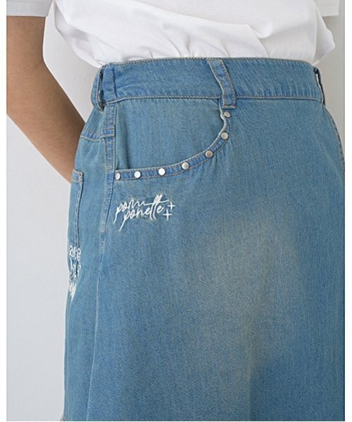 セール】インナーパンツつきレイヤードデニムスカート（スカート