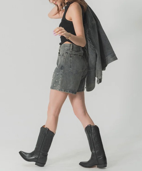 RANCLIC(ランクリック)の「ビジューデニムショートパンツ(デニムパンツ・レディース・ブルー・S/M)」の5枚目の写真