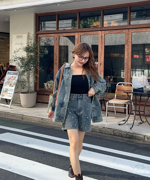 RANCLIC(ランクリック)の「ビジューデニムショートパンツ(デニムパンツ・レディース・ブルー・S/M)」の12枚目の写真