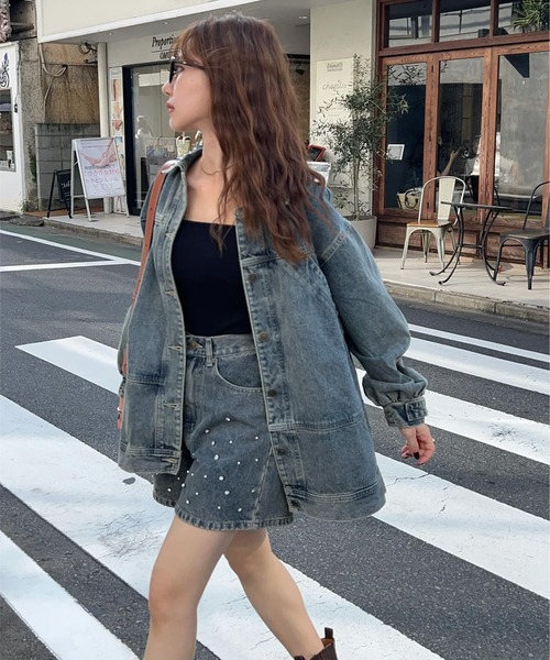 RANCLIC(ランクリック)の「ビジューデニムショートパンツ(デニムパンツ・レディース・ブルー・S/M)」の14枚目の写真